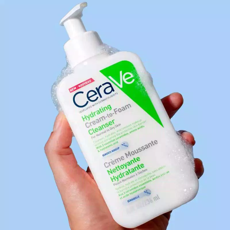 Sữa rửa mặt CeraVe Hydrating Cream To Foam Cleanser làm sạch da hoàn hảo loại bỏ những cặn makeup hiệu quả (Nguồn: internet)